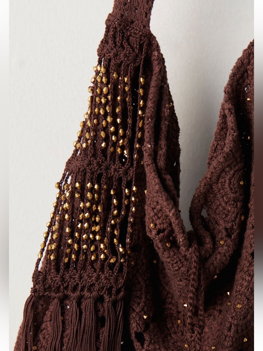 NWT Free People Brown Cotswold Crochet Bag - Picture 3 of 12